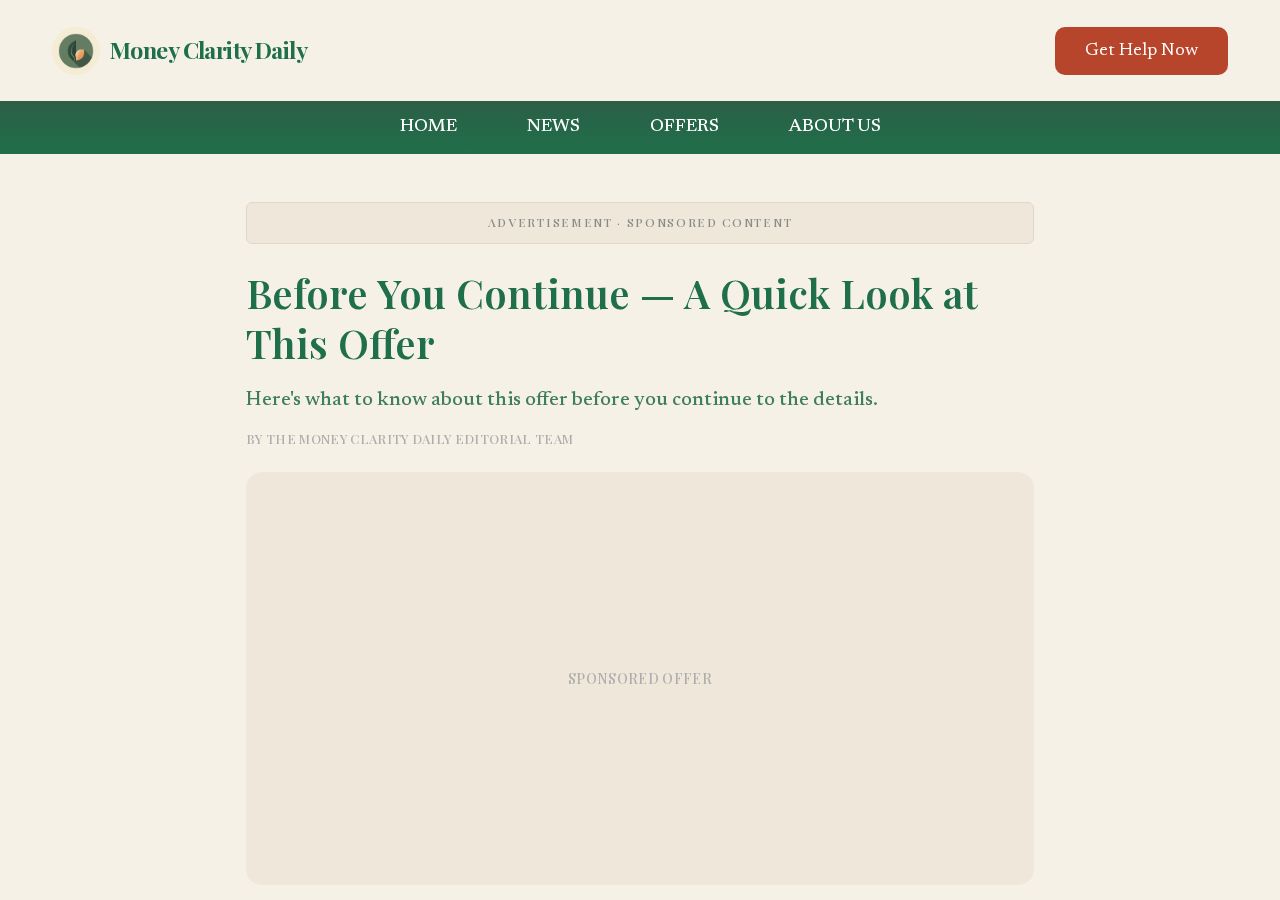 Advertorial pre-sell — live on Money Clarity Daily